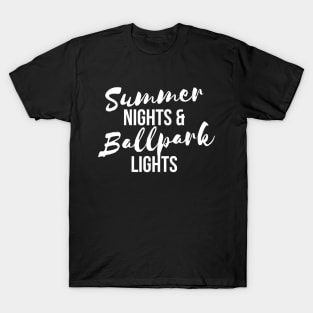 Summer night and ballpark light t-shirt T-Shirt